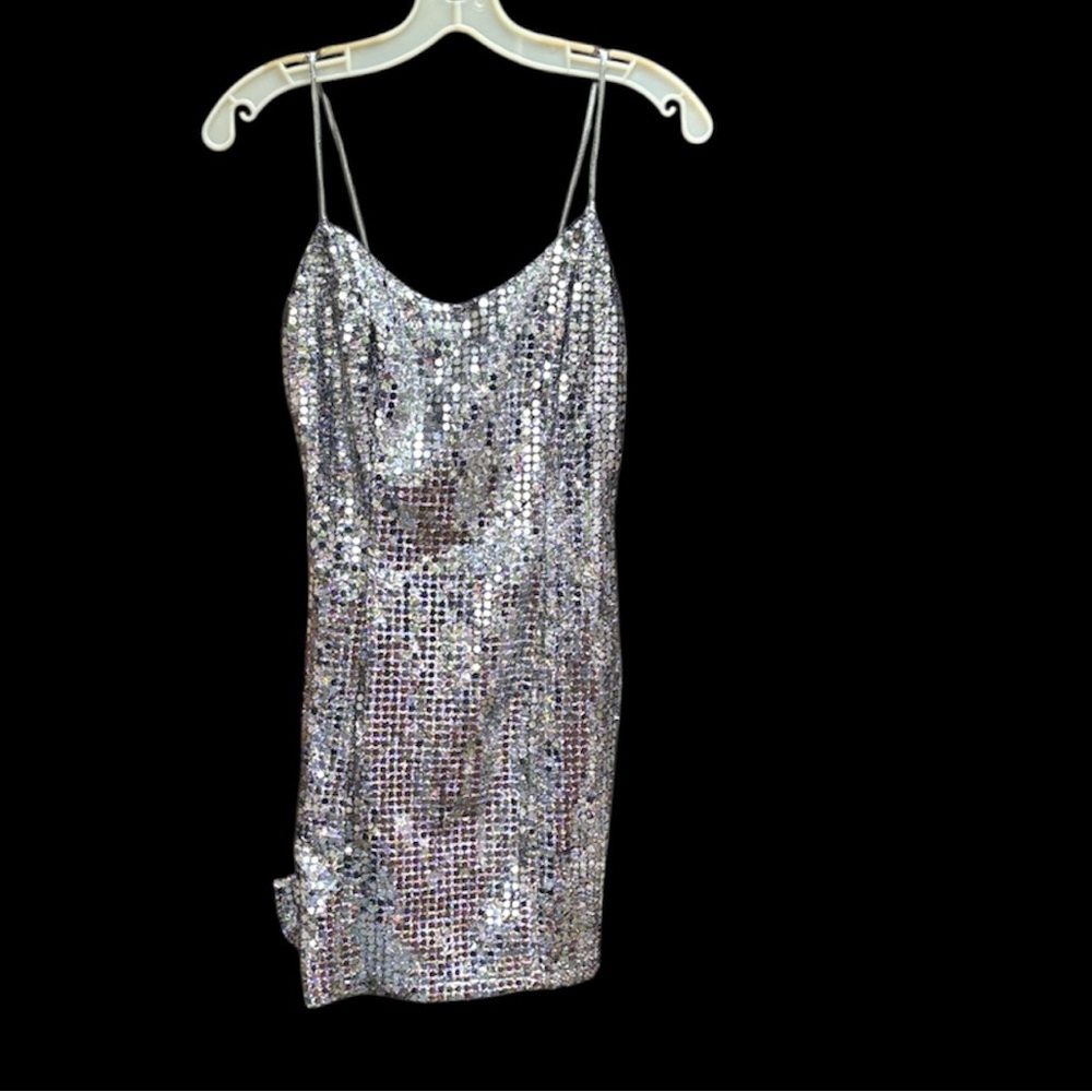 Glamorous Silver Sequin Dress